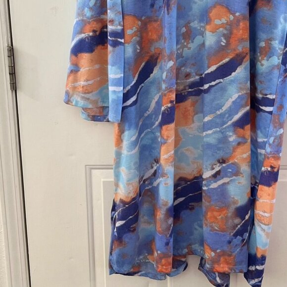 New York Laundry Plus-Size Tie-Dye Cover-up Kimono Duster Lounge Robe Sz 3x - Picture 7 of 8